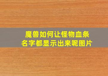 魔兽如何让怪物血条名字都显示出来呢图片