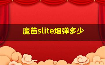 魔笛slite烟弹多少