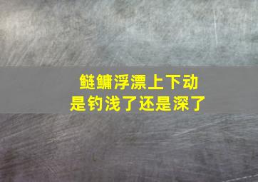 鲢鳙浮漂上下动是钓浅了还是深了