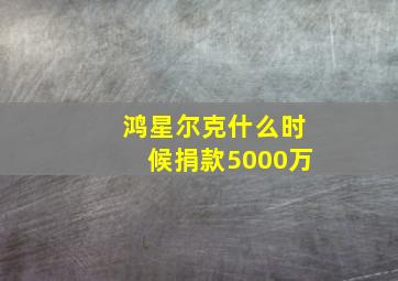 鸿星尔克什么时候捐款5000万