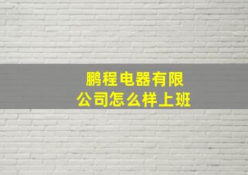 鹏程电器有限公司怎么样上班