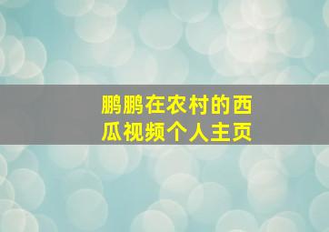 鹏鹏在农村的西瓜视频个人主页