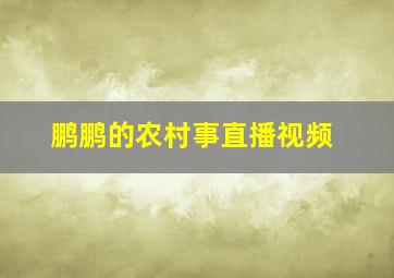 鹏鹏的农村事直播视频