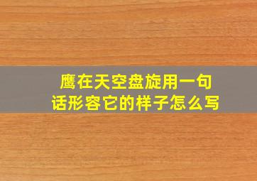 鹰在天空盘旋用一句话形容它的样子怎么写