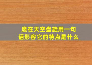 鹰在天空盘旋用一句话形容它的特点是什么