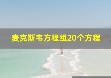 麦克斯韦方程组20个方程