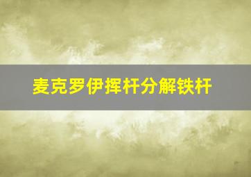 麦克罗伊挥杆分解铁杆