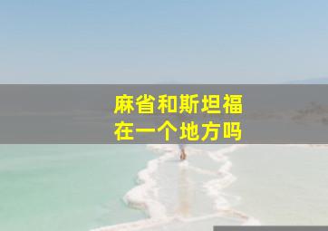 麻省和斯坦福在一个地方吗