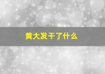 黄大发干了什么