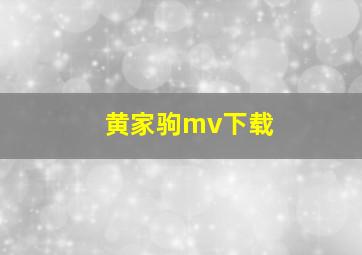 黄家驹mv下载