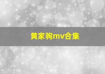 黄家驹mv合集