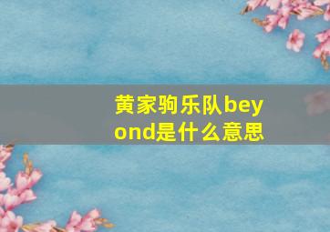 黄家驹乐队beyond是什么意思