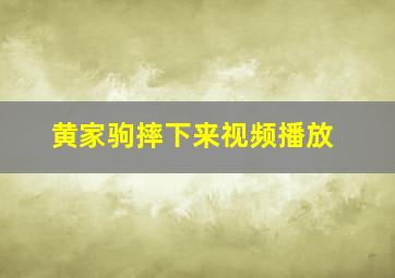 黄家驹摔下来视频播放