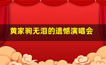 黄家驹无泪的遗憾演唱会