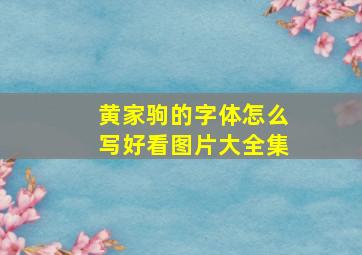 黄家驹的字体怎么写好看图片大全集