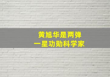 黄旭华是两弹一星功勋科学家