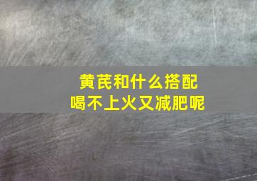 黄芪和什么搭配喝不上火又减肥呢