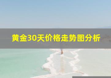 黄金30天价格走势图分析