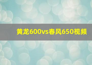 黄龙600vs春风650视频