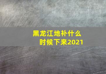 黑龙江地补什么时候下来2021