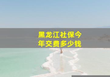 黑龙江社保今年交费多少钱