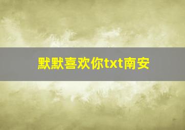 默默喜欢你txt南安