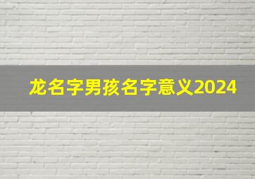 龙名字男孩名字意义2024