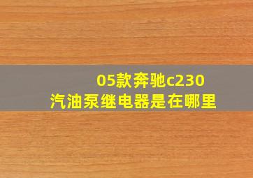 05款奔驰c230汽油泵继电器是在哪里