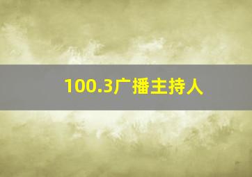 100.3广播主持人