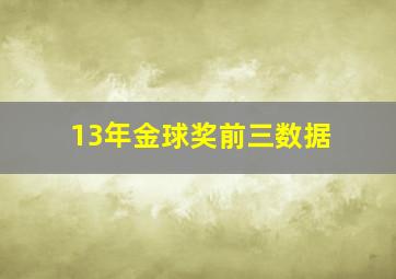 13年金球奖前三数据