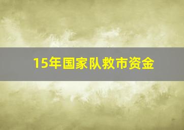 15年国家队救市资金