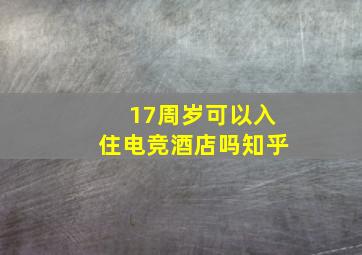 17周岁可以入住电竞酒店吗知乎