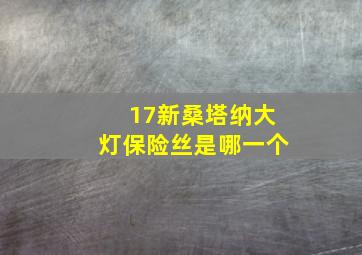 17新桑塔纳大灯保险丝是哪一个