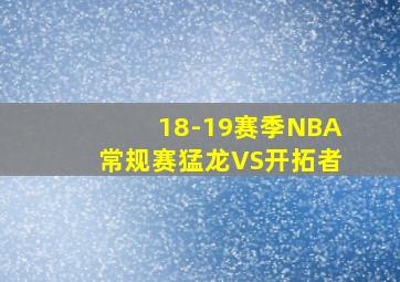 18-19赛季NBA常规赛猛龙VS开拓者