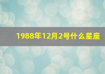 1988年12月2号什么星座