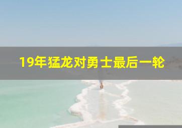 19年猛龙对勇士最后一轮