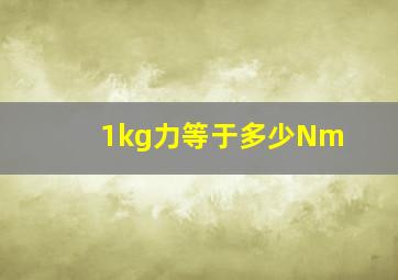 1kg力等于多少Nm