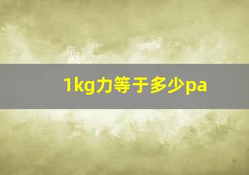 1kg力等于多少pa