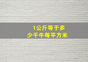 1公斤等于多少千牛每平方米