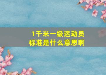 1千米一级运动员标准是什么意思啊