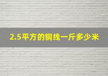 2.5平方的铜线一斤多少米