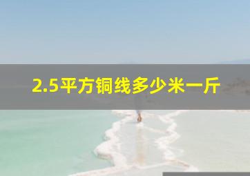 2.5平方铜线多少米一斤