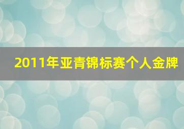 2011年亚青锦标赛个人金牌