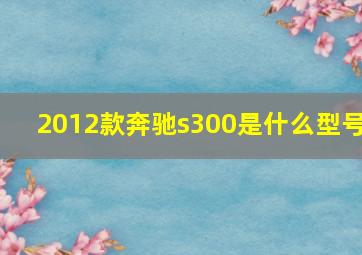 2012款奔驰s300是什么型号