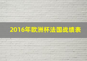 2016年欧洲杯法国战绩表