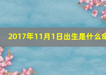 2017年11月1日出生是什么命