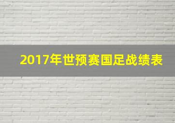 2017年世预赛国足战绩表