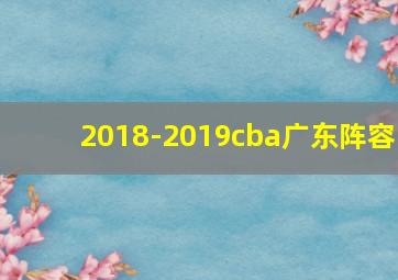 2018-2019cba广东阵容