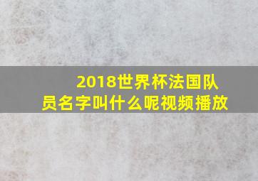 2018世界杯法国队员名字叫什么呢视频播放