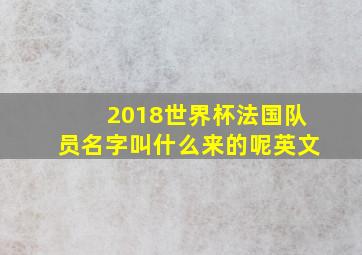 2018世界杯法国队员名字叫什么来的呢英文